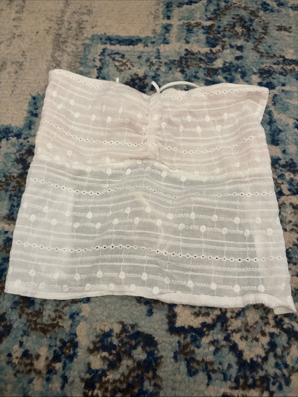 Strapless White Eyelet Crop Tube Top